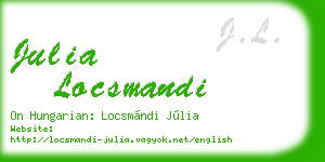julia locsmandi business card
