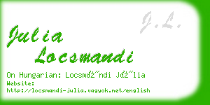 julia locsmandi business card